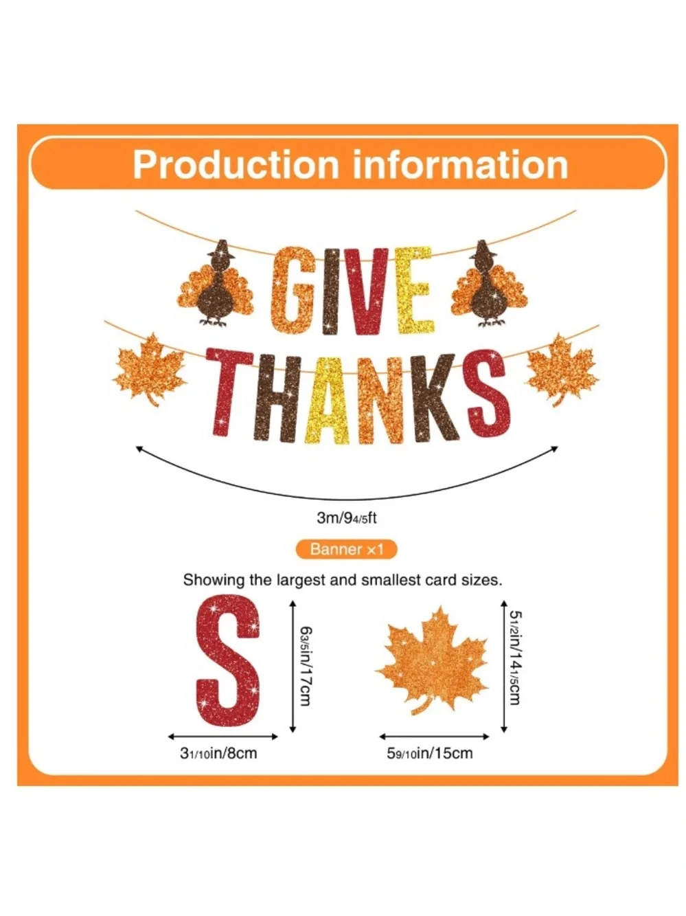 Thanksgiving 42 Pcs Pre-Party Decor Includes Banner and Hanging Swirls Decor - Picture 3 of 5